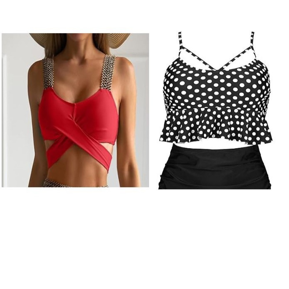 Women's Bikini Tops ONLY(2) Swim Tops Size Large Eomenie Cocoship Beach